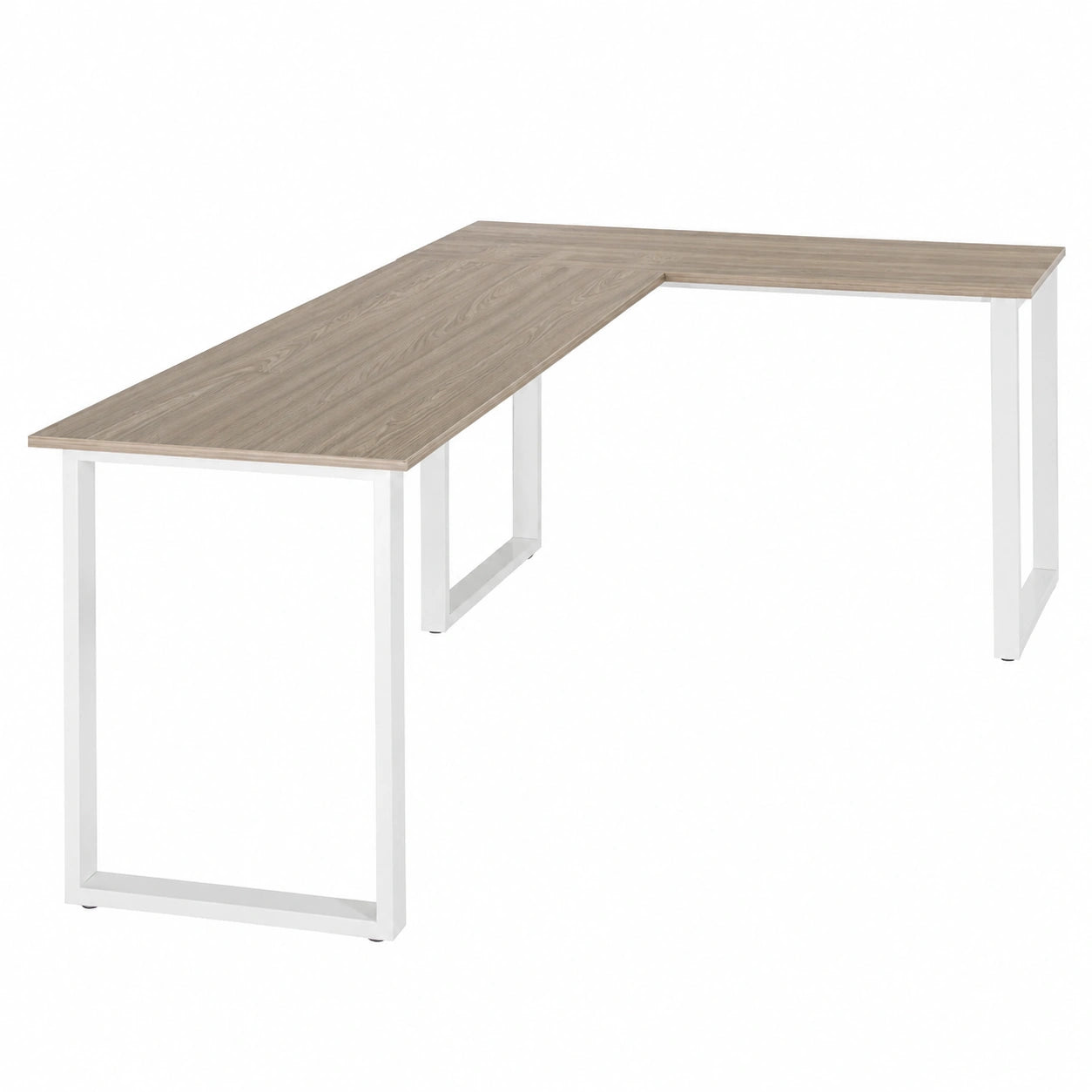 Eckschreibtisch – 165 × 120 cm, aus Stahl, Grau