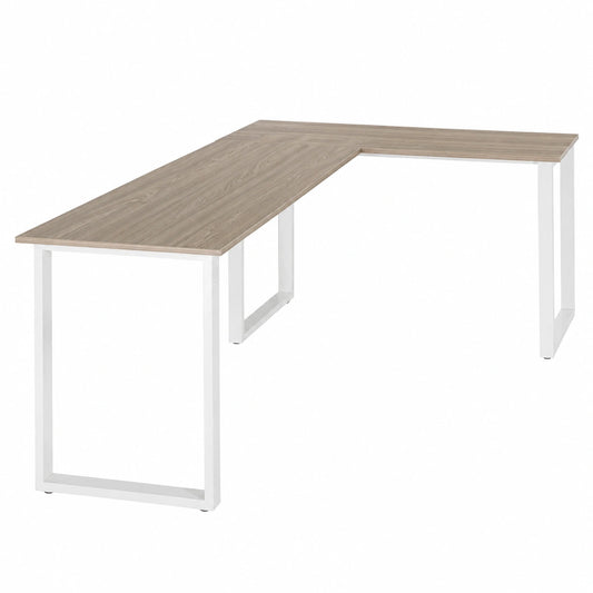 Eckschreibtisch – 165 × 120 cm, aus Stahl, Grau