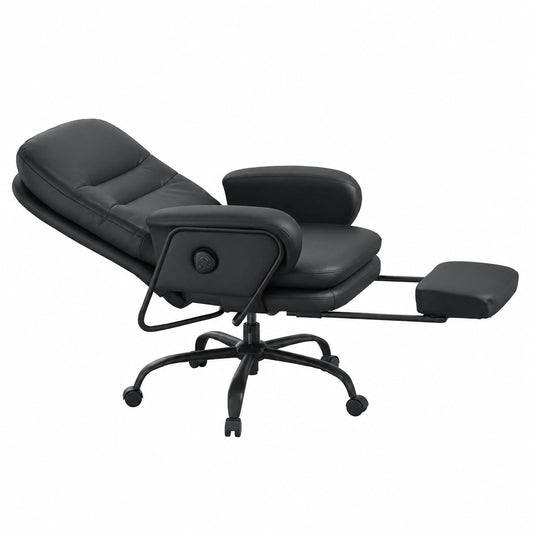 Chefsessel – wasserabweisend, aus Kunstleder, Schwarz, für Wohnzimmer und Büro