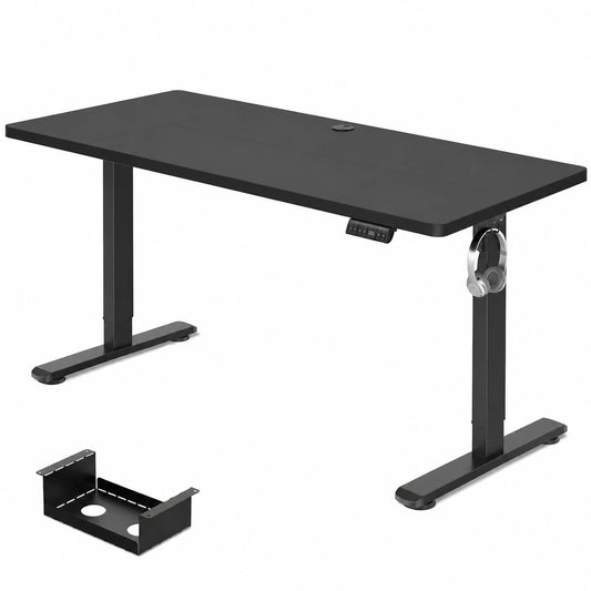 Schreibtisch – 180 × 80 cm, höhenverstellbar, elektrisch, Schwarz