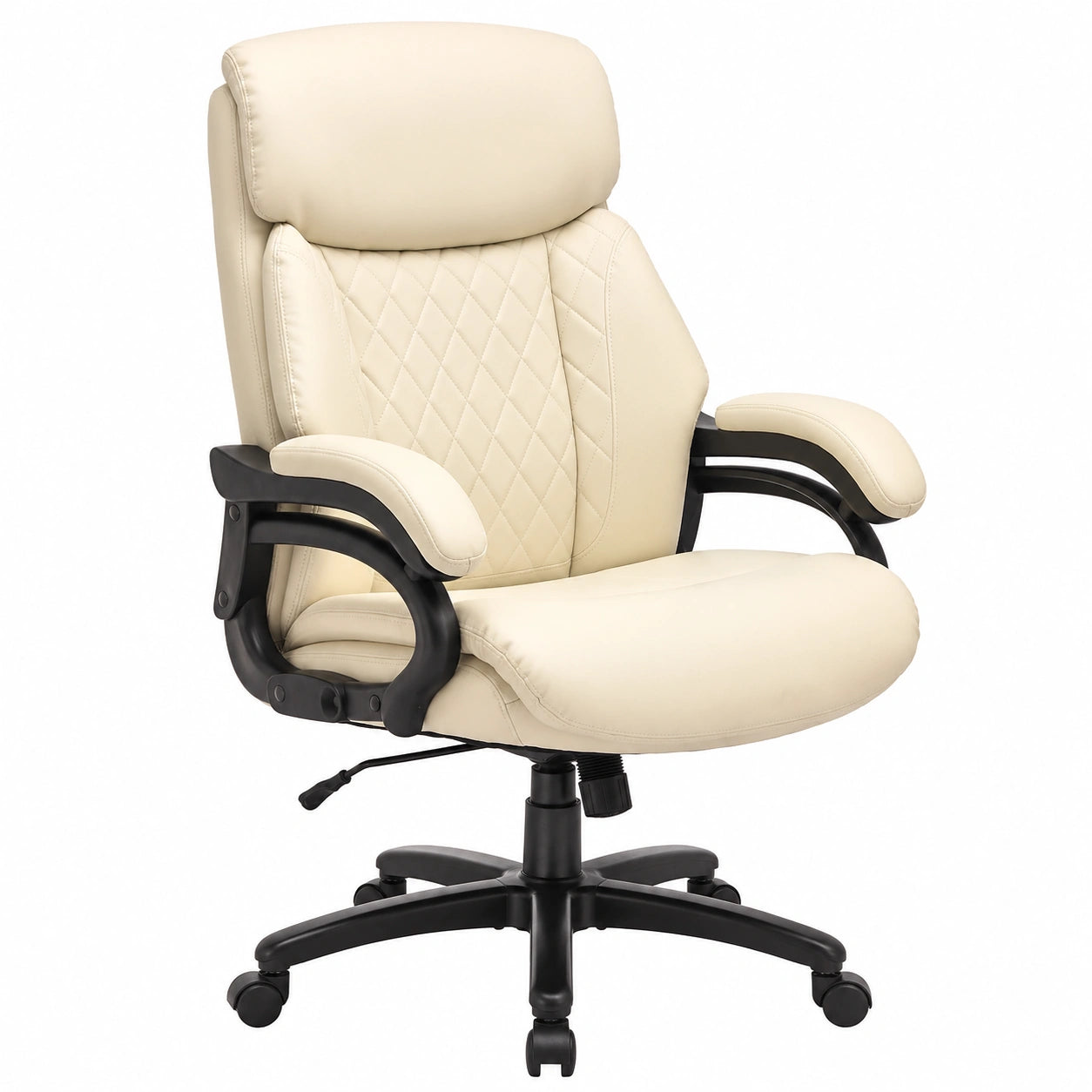 Chefsessel – 59 cm, mit LED-Beleuchtung, mit Armlehnen, mit Rückenlehne, aus Leder, für Büro