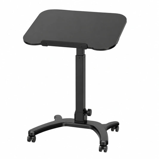 Computertisch – 65 × 50 cm, klappbar, höhenverstellbar, mit Rollen, Schwarz, für Wohnzimmer, Schlafzimmer und Büro
