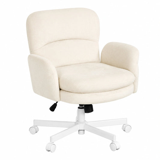 Stuhl – höhenverstellbar, mit Armlehnen, Beige, für Wohnzimmer und Büro