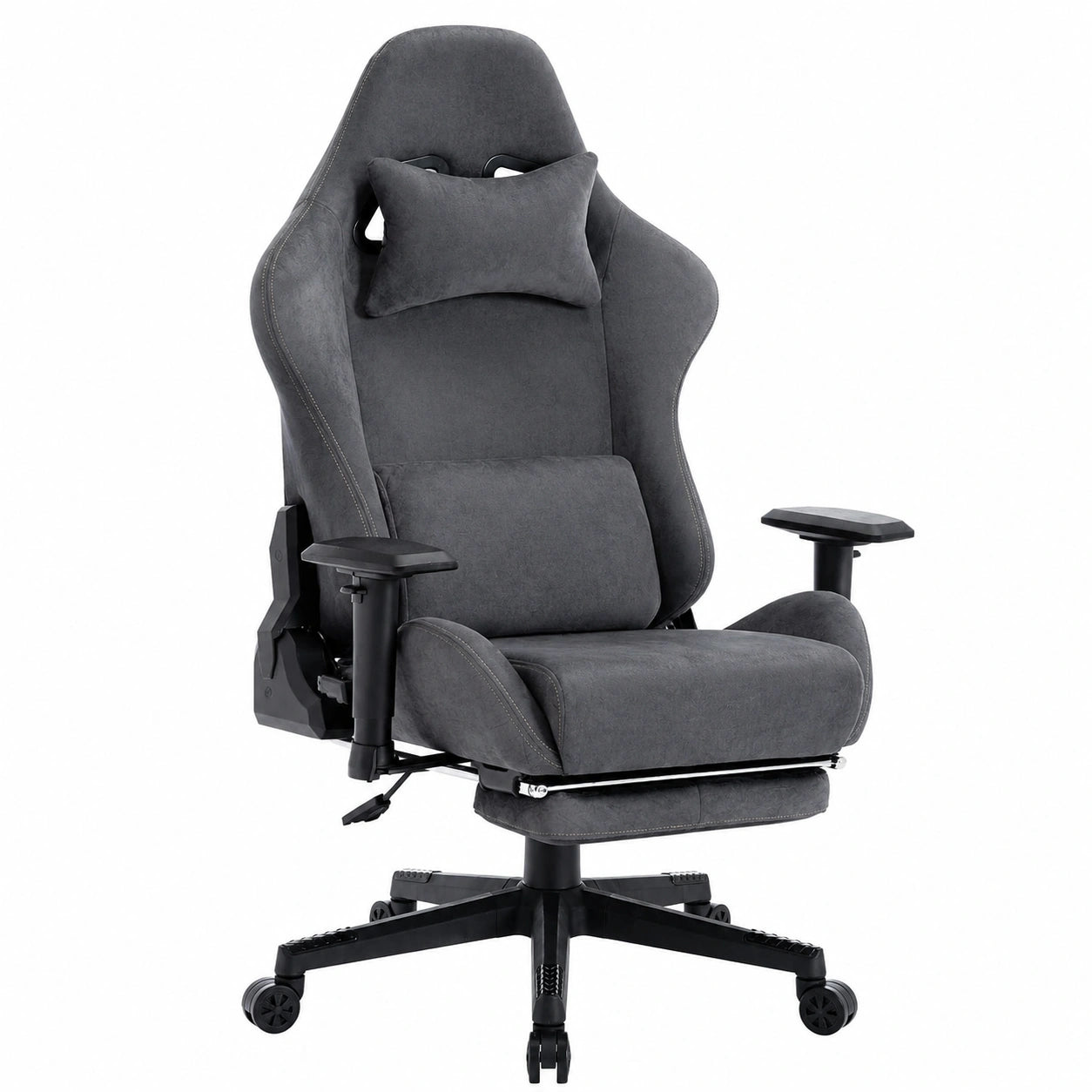 Stuhl – drehbar, aus Stoff, Grau