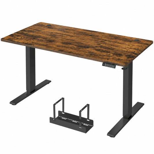 Schreibtisch – 180 × 80 cm, höhenverstellbar, mit Ablagen, für Büro