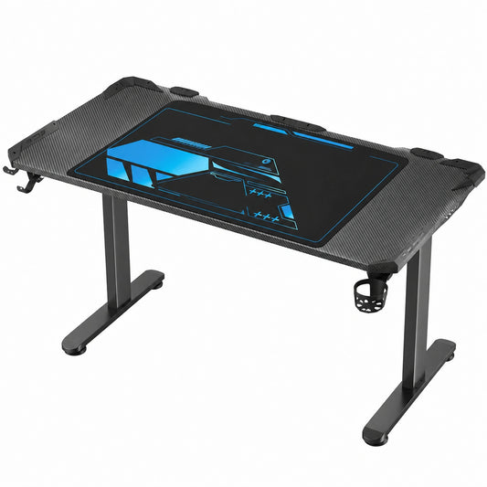 Tisch – 180 × 70 cm, mit LED-Beleuchtung, Schwarz