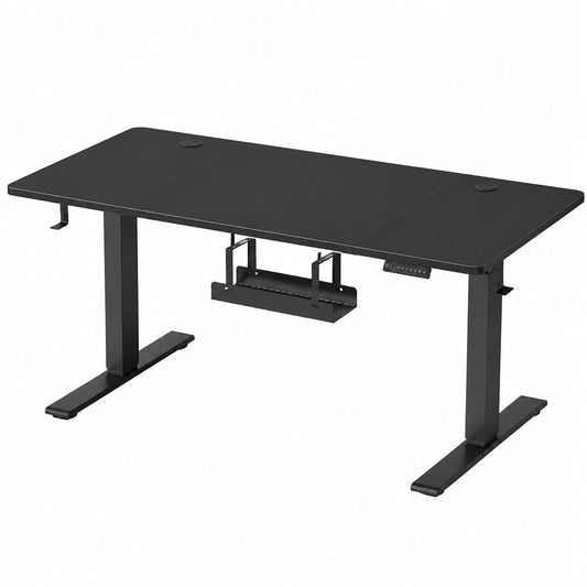 Schreibtisch – 140 × 80 cm, höhenverstellbar, mit Ablagen, für Büro