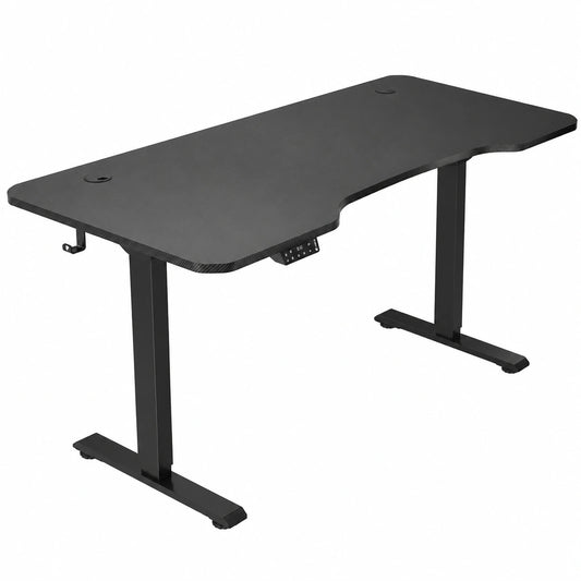 Schreibtisch – 160 × 75 cm, moderner Stil, höhenverstellbar, elektrisch, Schwarz, für Büro